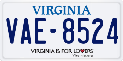 VA license plate VAE8524