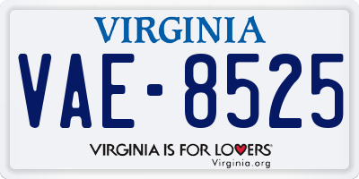 VA license plate VAE8525