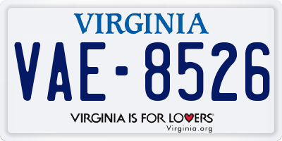 VA license plate VAE8526
