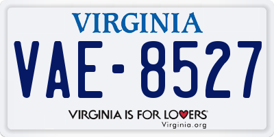 VA license plate VAE8527