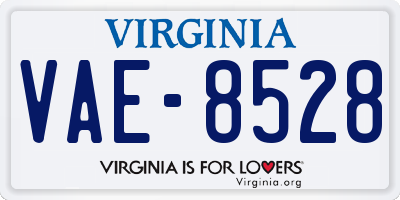 VA license plate VAE8528