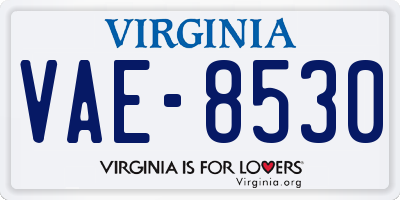 VA license plate VAE8530