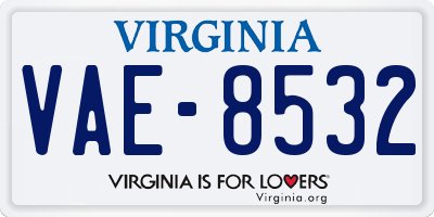 VA license plate VAE8532