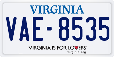VA license plate VAE8535