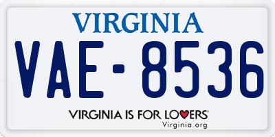 VA license plate VAE8536