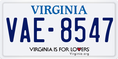VA license plate VAE8547
