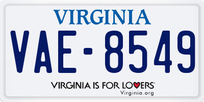 VA license plate VAE8549