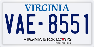 VA license plate VAE8551