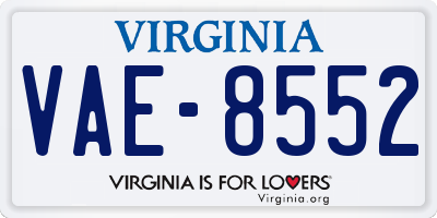 VA license plate VAE8552
