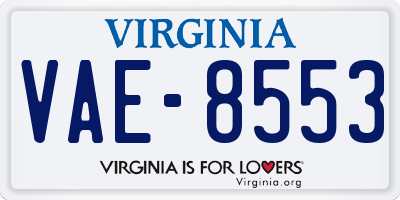 VA license plate VAE8553