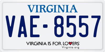 VA license plate VAE8557