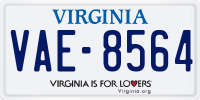 VA license plate VAE8564