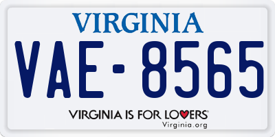 VA license plate VAE8565