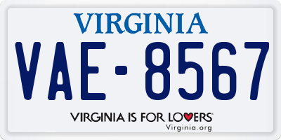 VA license plate VAE8567