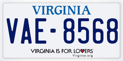 VA license plate VAE8568