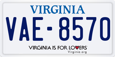 VA license plate VAE8570