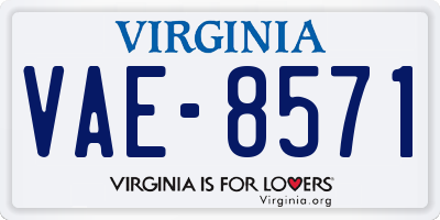 VA license plate VAE8571