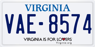 VA license plate VAE8574