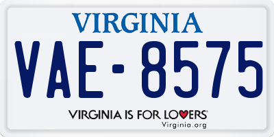 VA license plate VAE8575