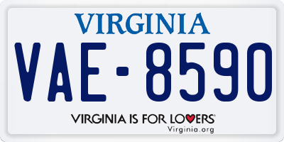 VA license plate VAE8590