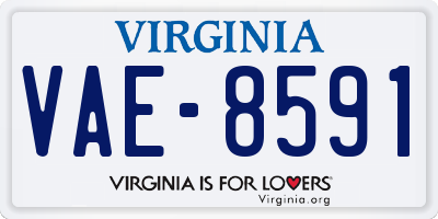 VA license plate VAE8591