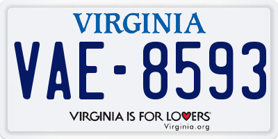 VA license plate VAE8593