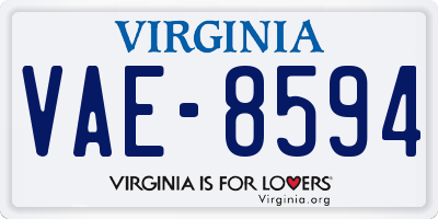 VA license plate VAE8594