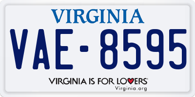 VA license plate VAE8595