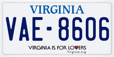 VA license plate VAE8606