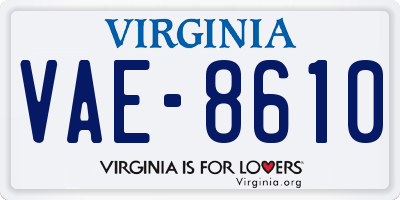 VA license plate VAE8610