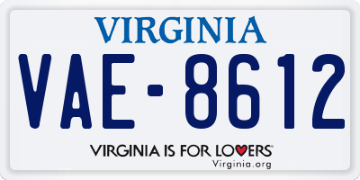 VA license plate VAE8612