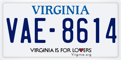 VA license plate VAE8614