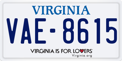 VA license plate VAE8615