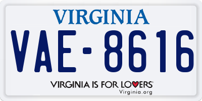 VA license plate VAE8616