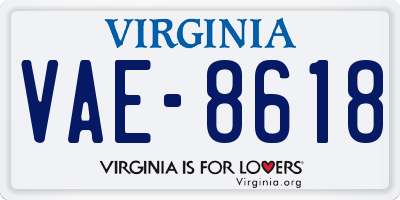 VA license plate VAE8618