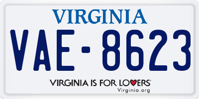 VA license plate VAE8623