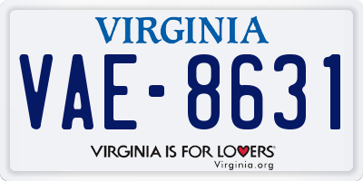 VA license plate VAE8631