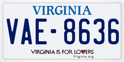 VA license plate VAE8636