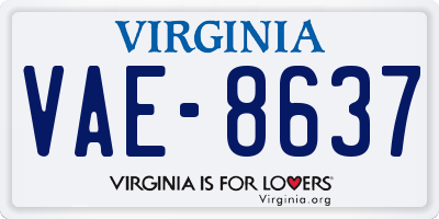 VA license plate VAE8637