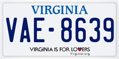 VA license plate VAE8639