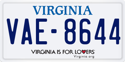 VA license plate VAE8644