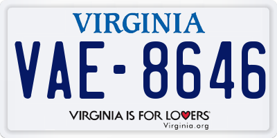 VA license plate VAE8646