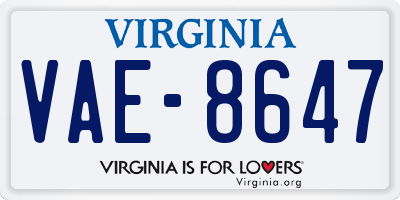 VA license plate VAE8647