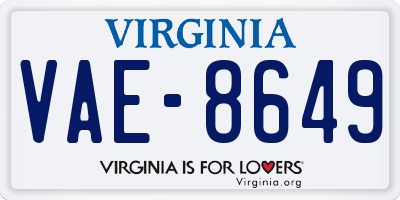 VA license plate VAE8649