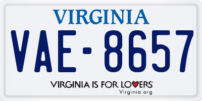 VA license plate VAE8657