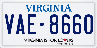 VA license plate VAE8660