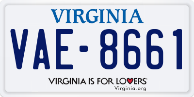 VA license plate VAE8661