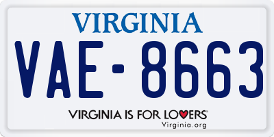 VA license plate VAE8663