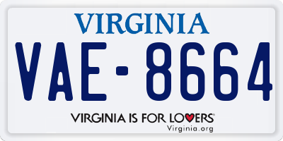 VA license plate VAE8664