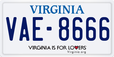 VA license plate VAE8666
